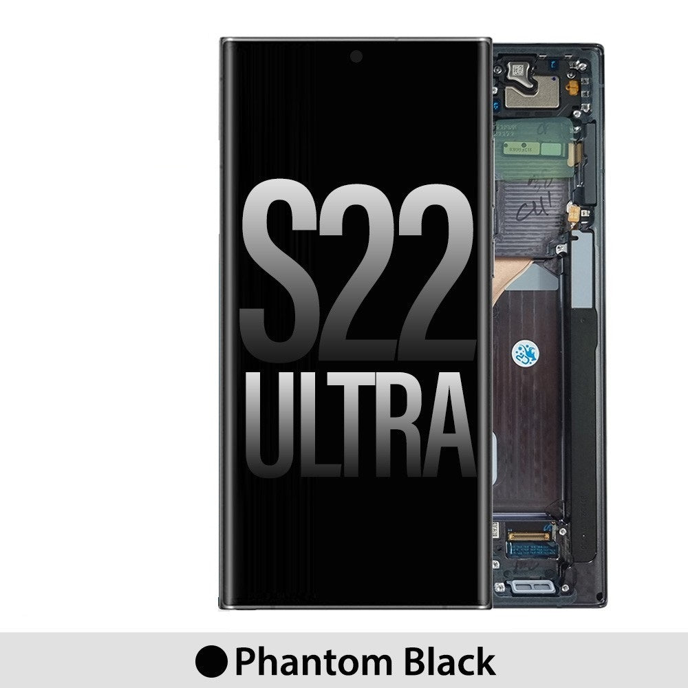 Yellow-Samsung Galaxy S22 Ultra 5G S908B OLED Screen Replacement-Phantom Black Yellow-Samsung Galaxy S22 Ultra 5G S908B OLED Screen Replacement-Phantom Black